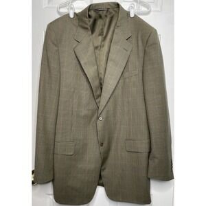 Canali Holt Renfrew Brown Tan 100% Wool Blazer Suit Jacket Size‎ 54 (44 US)